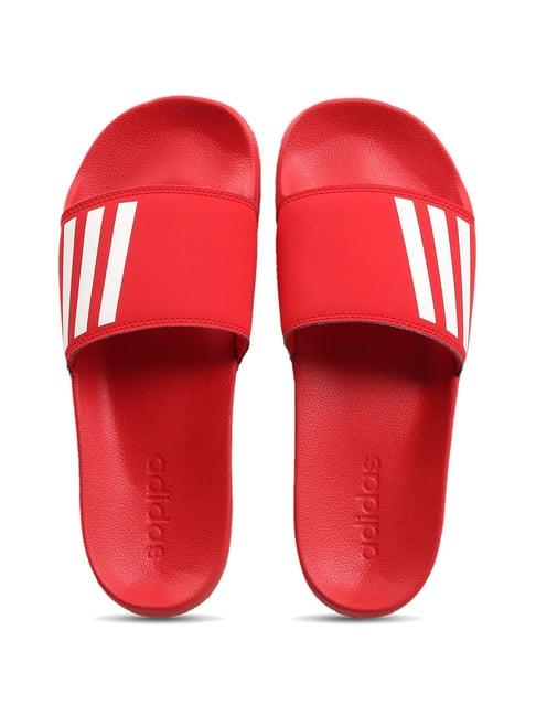 adidas men's swenn red slides