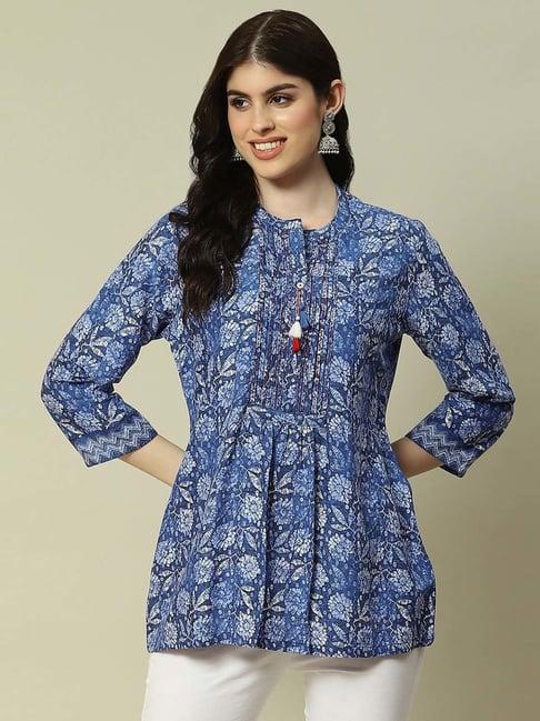 rangriti blue printed top