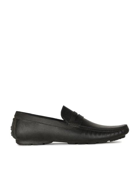 bata men's black formal loafers