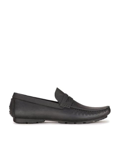 bata men's black formal loafers