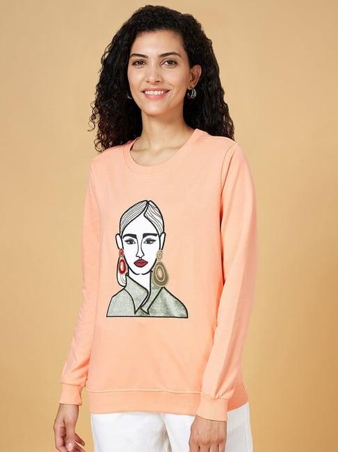 honey by pantaloons peach sweatshirt