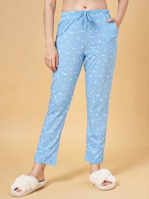 dreamz by pantaloons blue cotton printed pyjamas