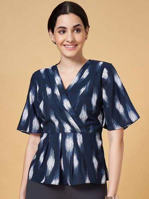 annabelle by pantaloons navy printed top