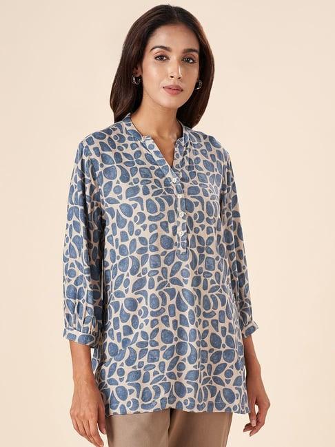 akkriti by pantaloons blue printed tunic