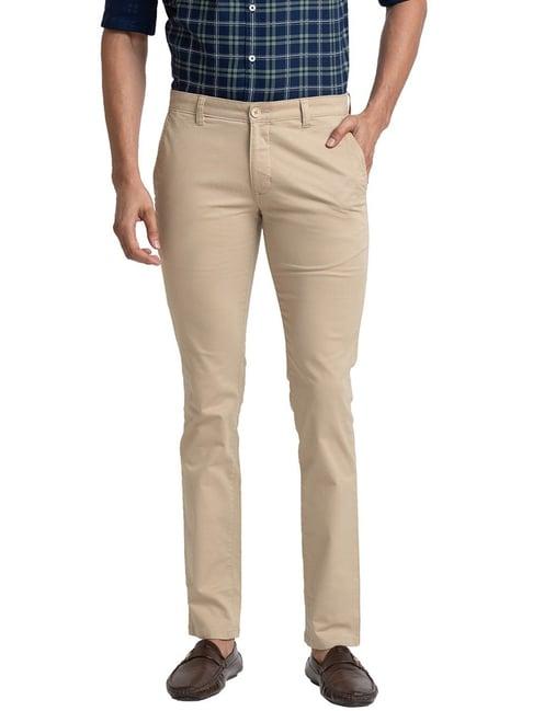 parx medium khaki super slim fit trousers