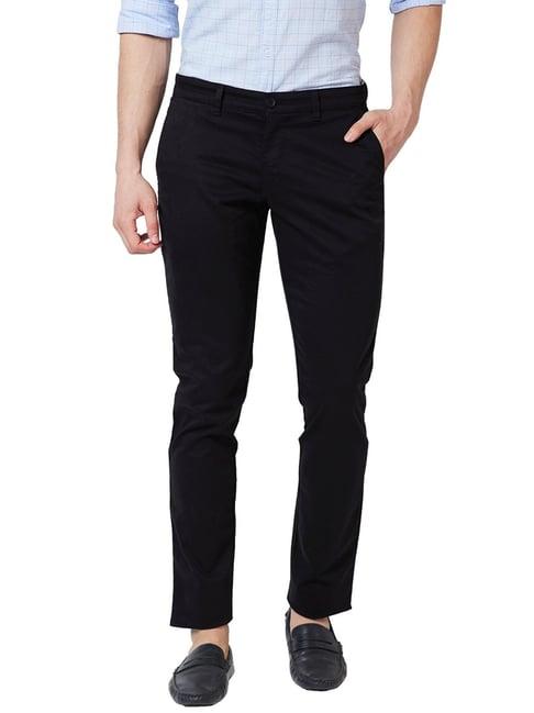 parx black tapered fit trousers