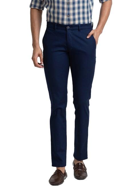 parx dark blue tapered fit trousers