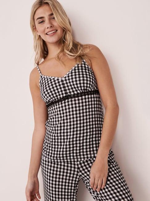 la vie en rose black chequered camisole