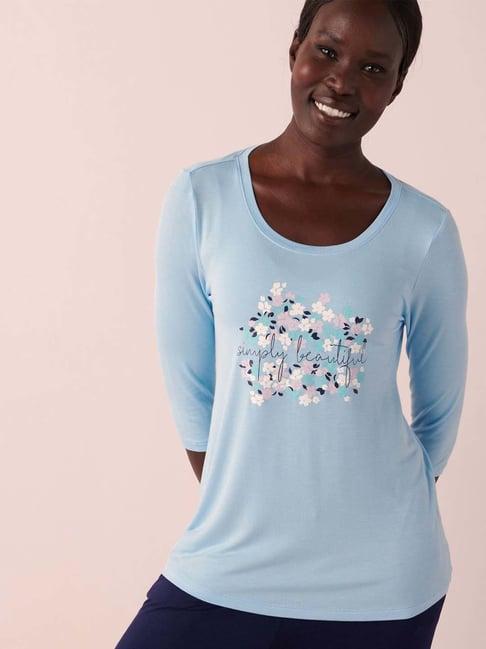 la vie en rose blue printed t-shirt