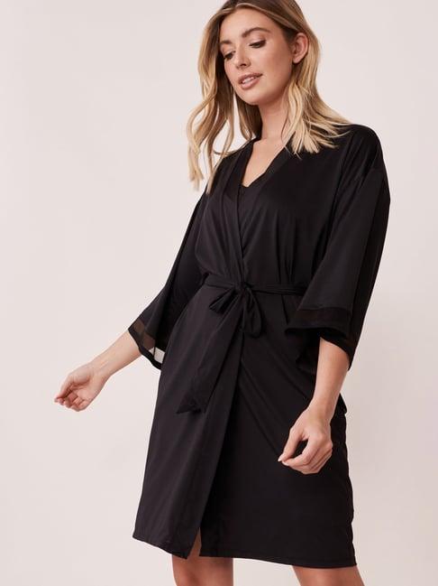 la vie en rose black v neck robe