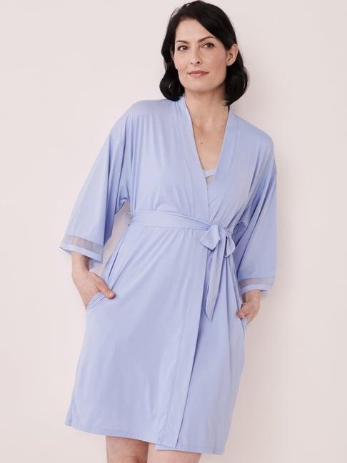 la vie en rose blue v neck robe