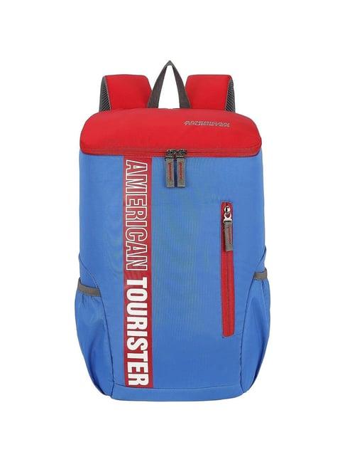 american tourister pix blue & red medium backpack