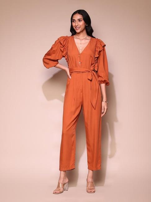 label ritu kumar orange jumpsuit