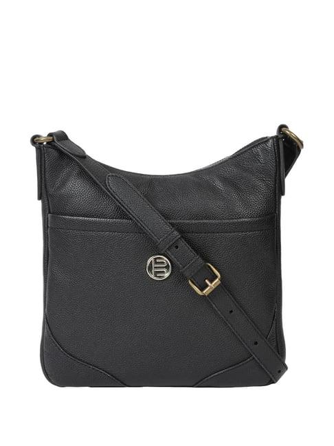 bagatt campania black solid medium sling handbag