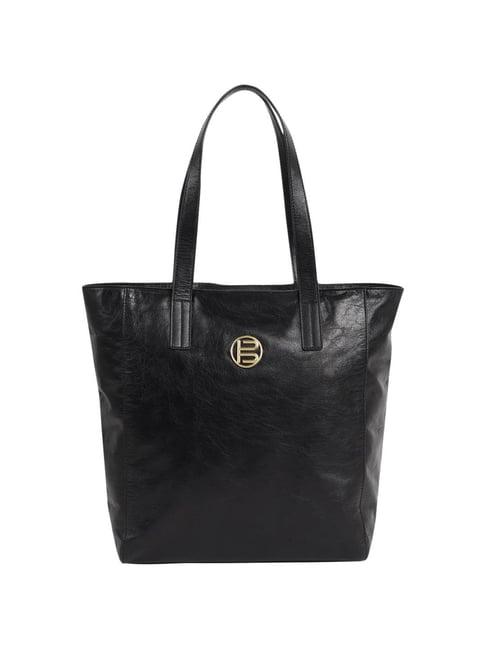 bagatt veneto black solid large tote handbag