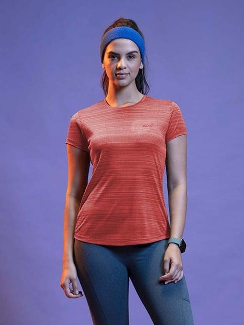 lyra red self pattern sports t-shirt