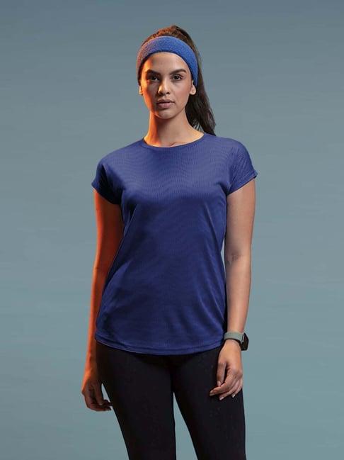 lyra blue self pattern sports t-shirt