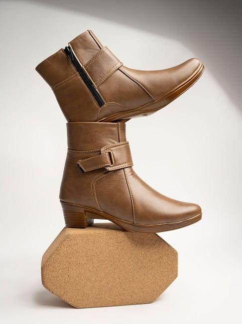 shoetopia women's tan casual booties