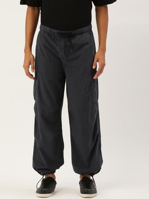 bene kleed navy cotton parachute cargo joggers