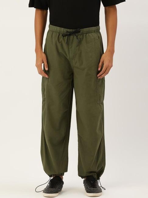 bene kleed olive cotton parachute cargo joggers