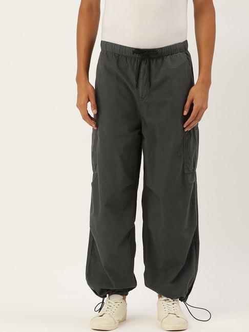 bene kleed dark grey cotton parachute cargo joggers