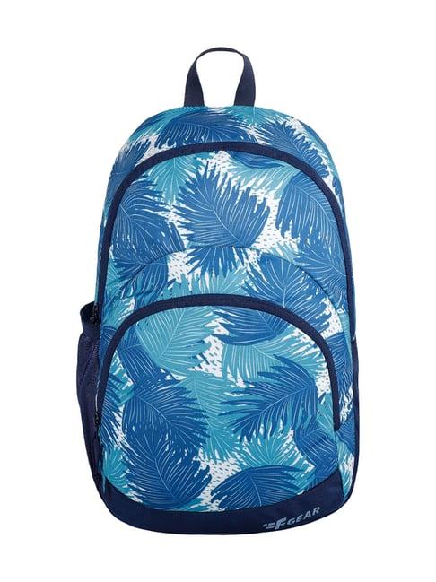 f gear dylan ferns aqua navy blue printed small backpack