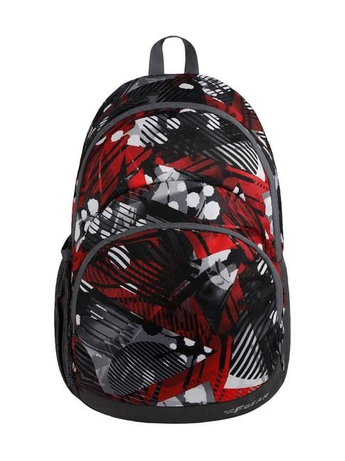 f gear dylan geometric black red printed small backpack