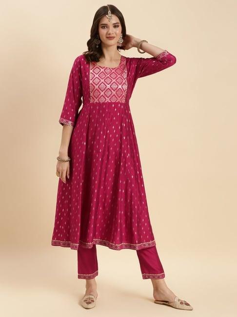 rangita pink printed kurta pant set