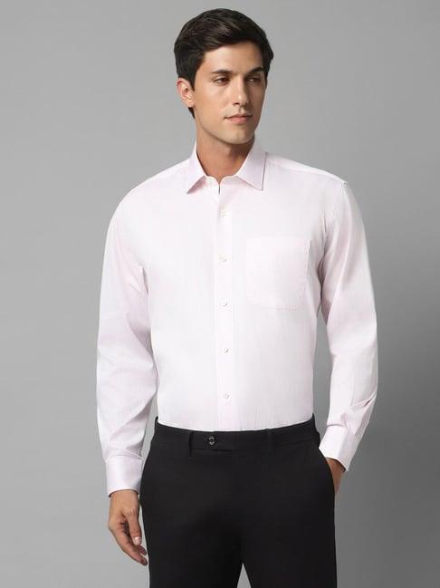 luxure by louis philippe pink cotton regular fit self pattern shirt