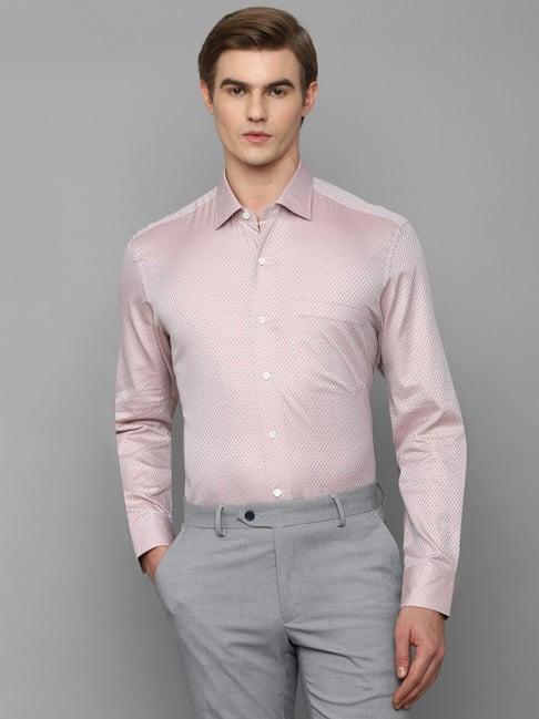 luxure by louis philippe pink cotton slim fit printed shirt