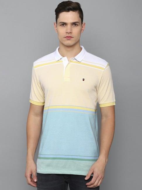 louis philippe sport multicolored cotton slim fit striped polo t-shirt