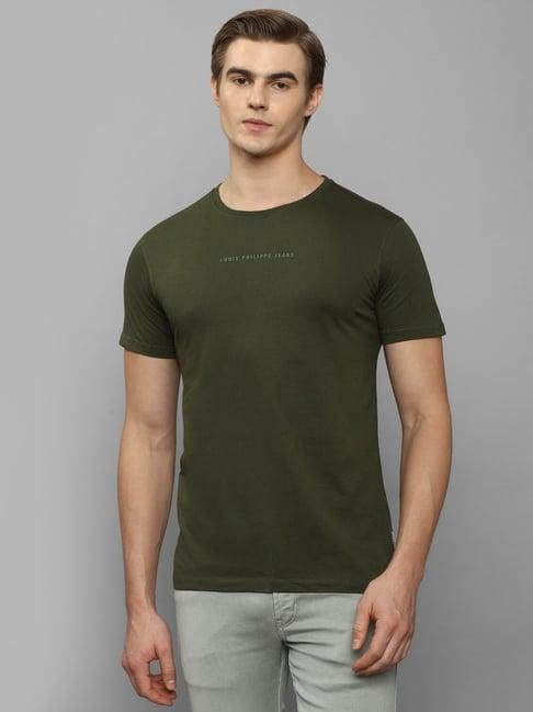 louis philippe jeans green cotton slim fit t-shirt