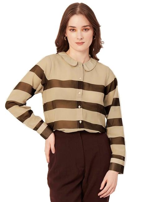 moomaya brown striped shirt