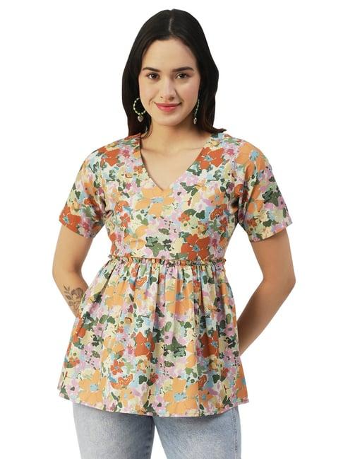 moomaya multicolor floral print tunic