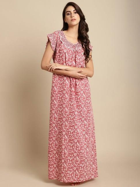 secret wish pink floral print nighty