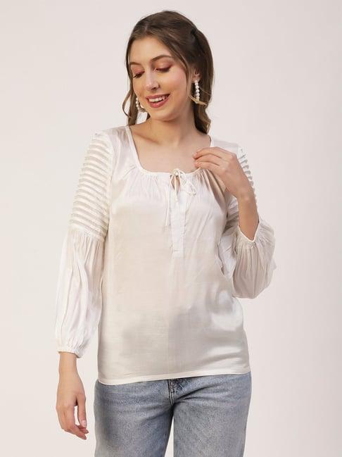 moomaya white regular fit top