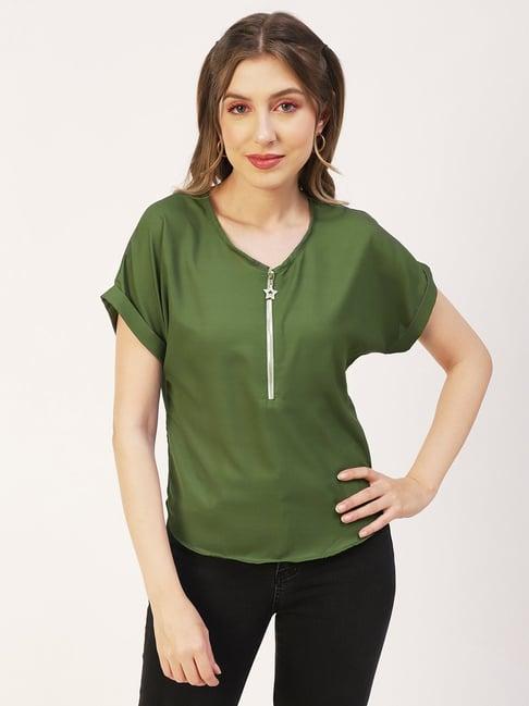 moomaya olive regular fit top