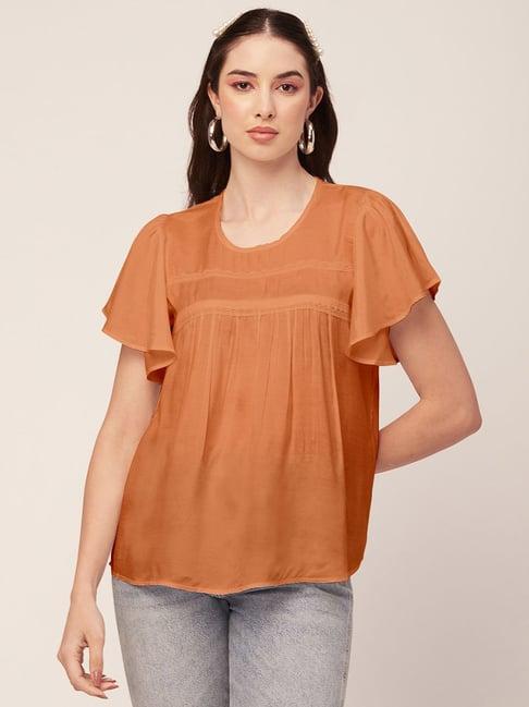 moomaya orange regular fit top