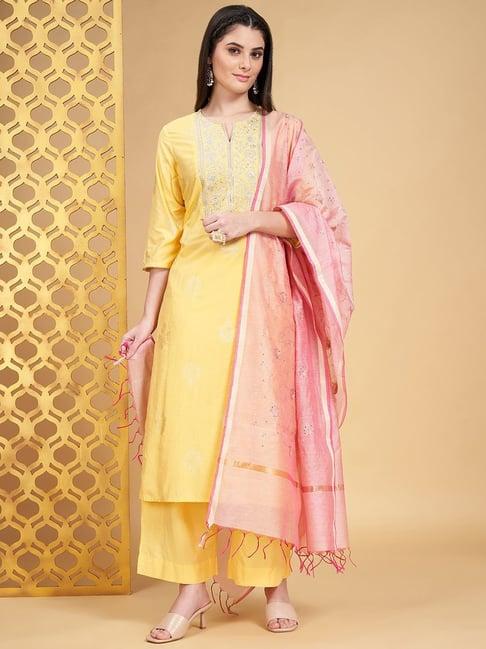 rangmanch by pantaloons pink embroidered dupatta