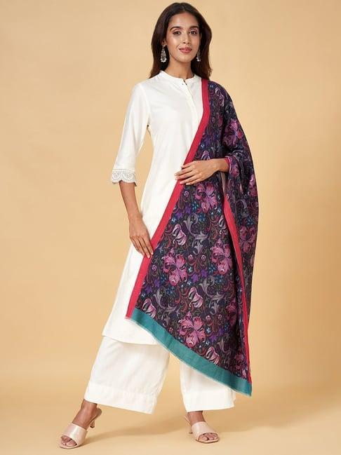 rangmanch by pantaloons purple printed shawl