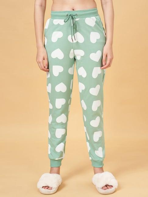 dreamz by pantaloons green cotton printed pyjamas