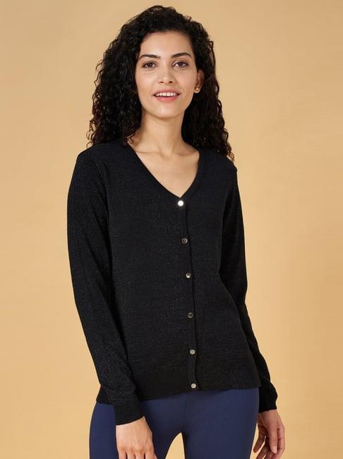 annabelle by pantaloons black plain cardigan