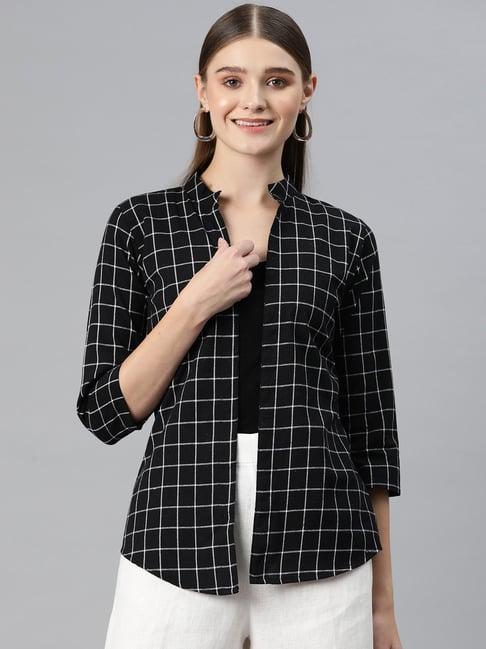 cottinfab black check shrug