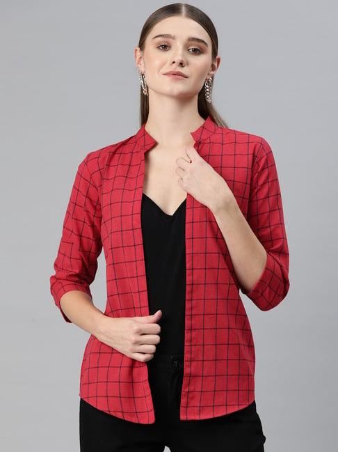 cottinfab red check shrug