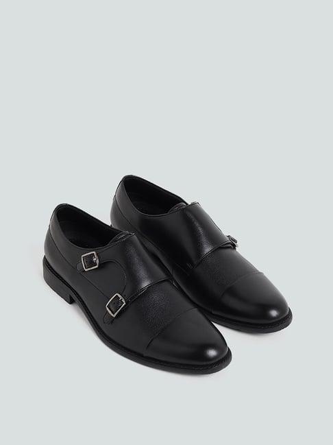 soleplay by westside black double band monk shoes