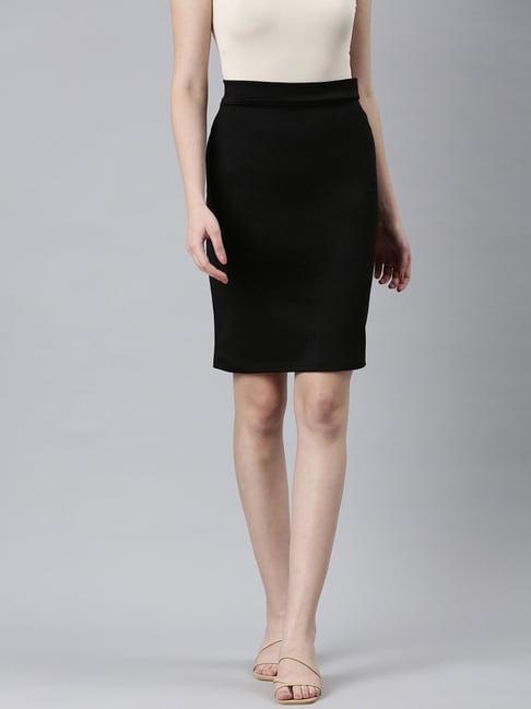 showoff black above knee skirt