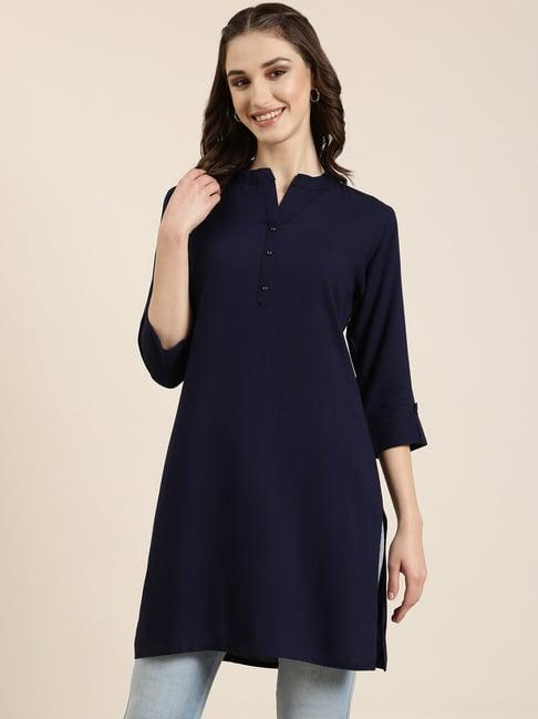 showoff navy regular fit kurti