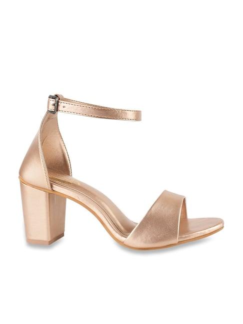 shoetopia women's rose gold ankle strap sandals