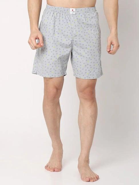 underjeans by spykar snowfall blue printed boxer shorts