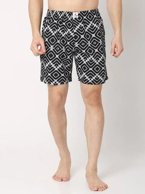 underjeans by spykar black printed boxer shorts